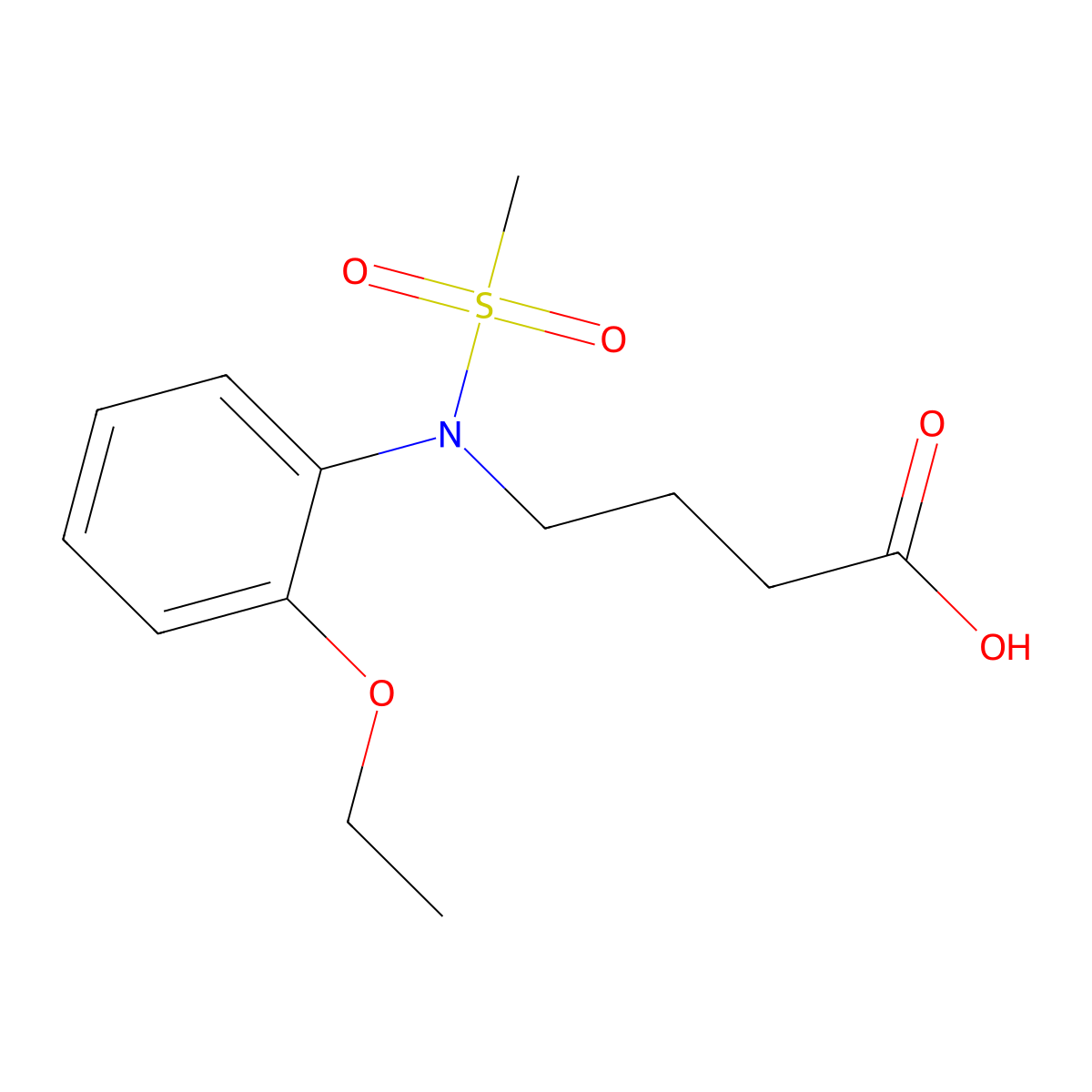 4-[(2-Ethoxyphenyl)(methylsulfonyl)amino]butanoic acid molecular structure, CAS 1266541-83-6
