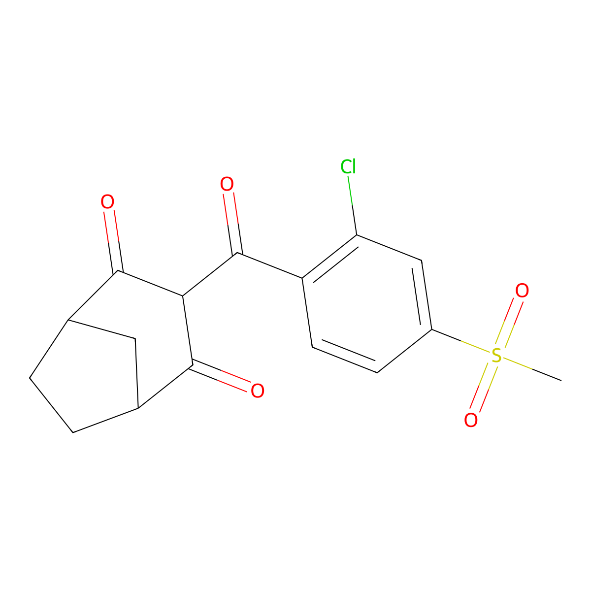 3-(2-Chloro-4-(methylsulfonyl)benzoyl)bicyclo(3.2.1)octane-2,4-dione molecular structure, CAS 126656-88-0