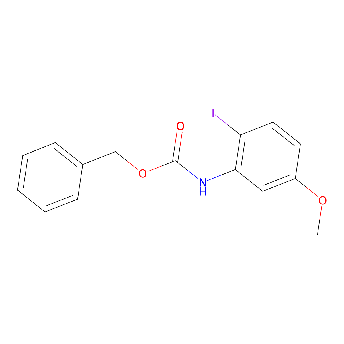 benzyl N-(2-iodo-5-methoxyphenyl)carbamate molecular structure, CAS 1266568-90-4