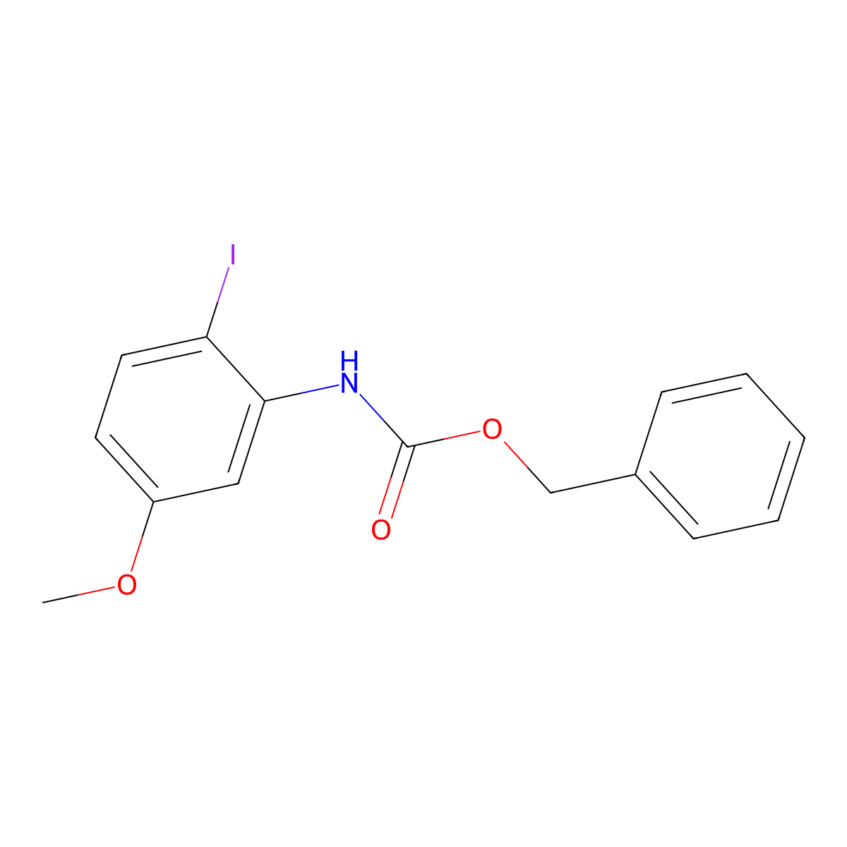 benzyl N-(2-iodo-5-methoxyphenyl)carbamate molecular structure, CAS 1266568-90-4