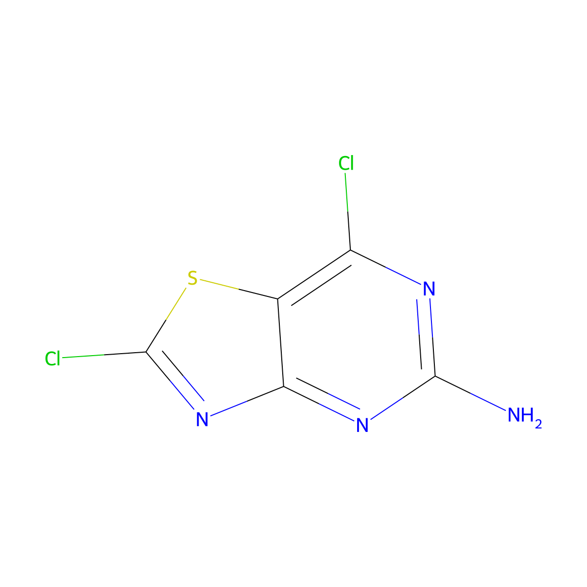 2,7-Dichlorothiazolo[4,5-d]pyrimidin-5-amine molecular structure, CAS 1266572-32-0