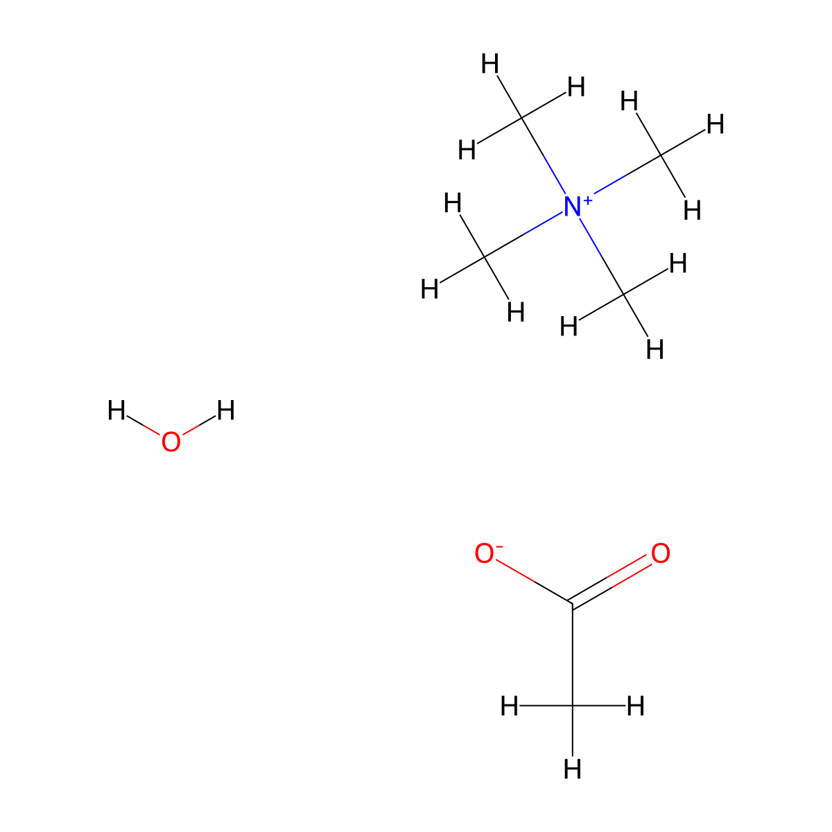 Tetramethylammonium acetate hydrate molecular structure, CAS 1266615-86-4