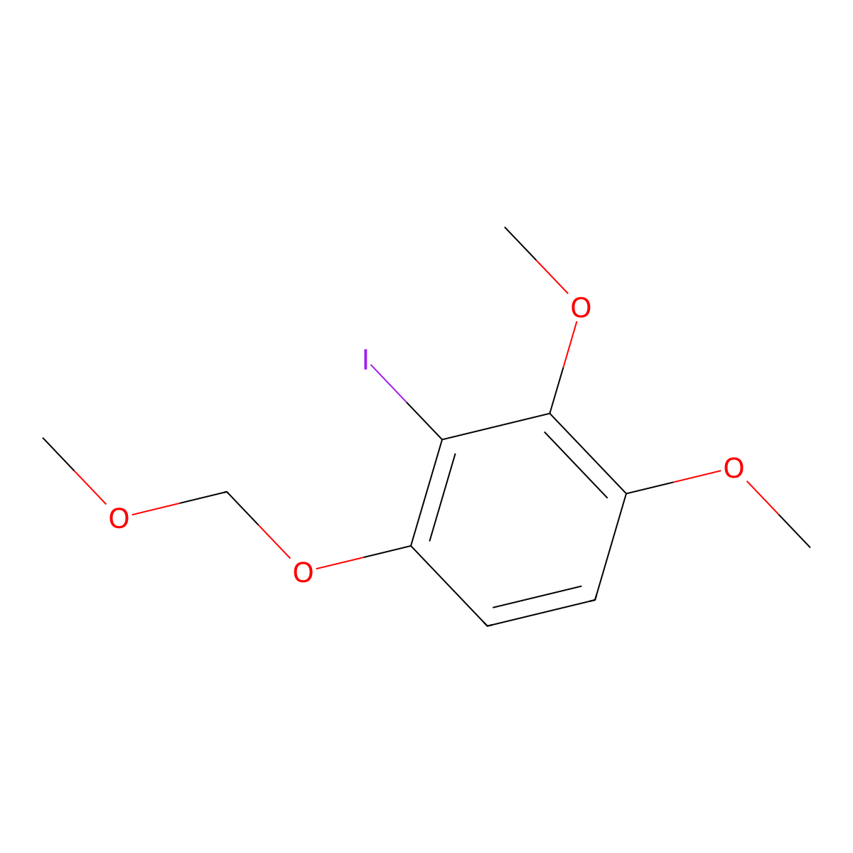 Benzene, 2-iodo-3,4-dimethoxy-1-(methoxymethoxy)- molecular structure, CAS 1266622-06-3
