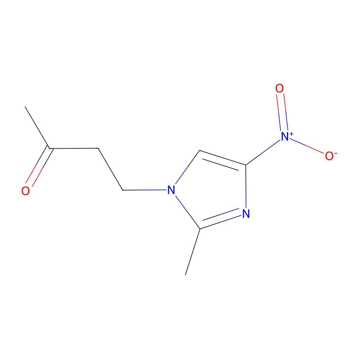4-(2-methyl-4-nitro-1H-imidazol-1-yl)butan-2-one molecular structure, CAS 126664-28-6