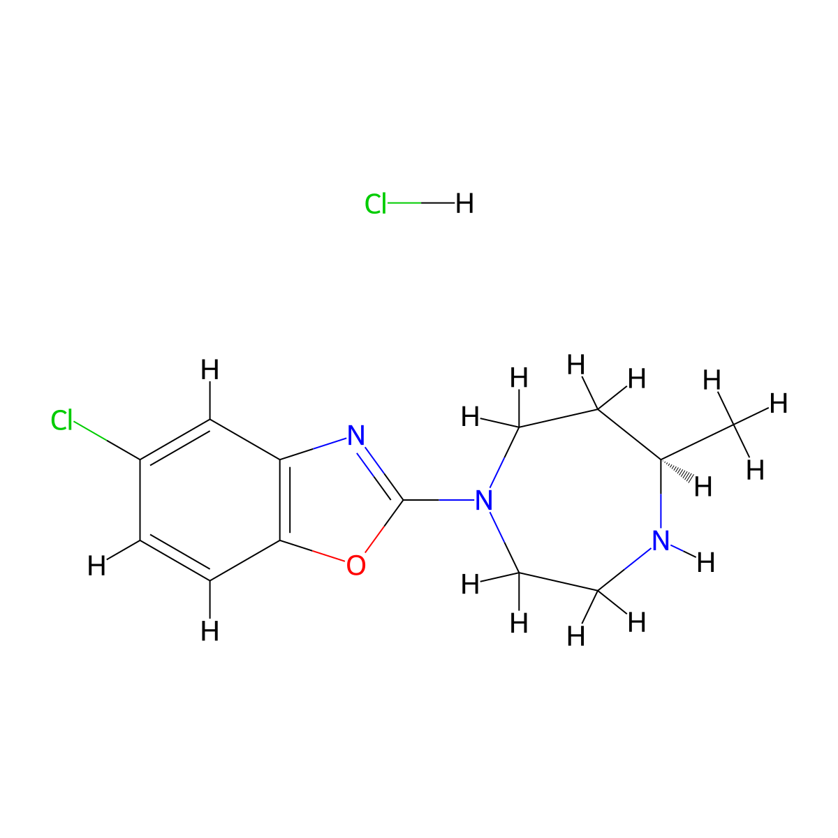 (7R)-4-(5-Chloro-1,3-benzoxazol-2-yl)-7-methyl-1,4-diazepan-1-ium chloride molecular structure, CAS 1266664-66-7