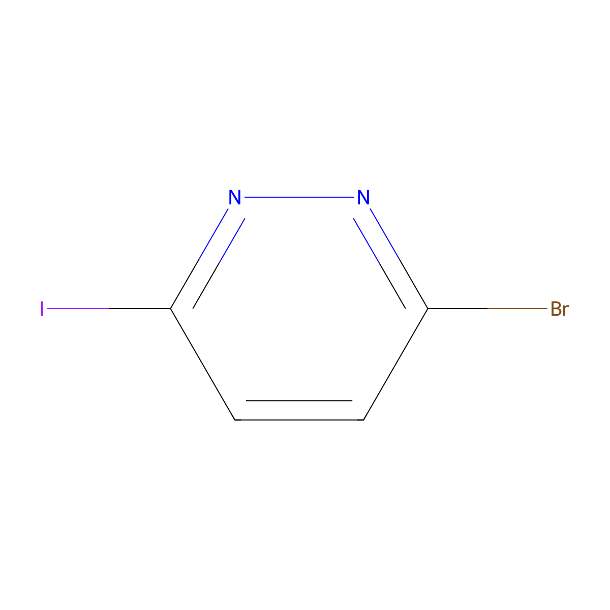 3-Bromo-6-iodopyridazine molecular structure, CAS 1266675-57-3