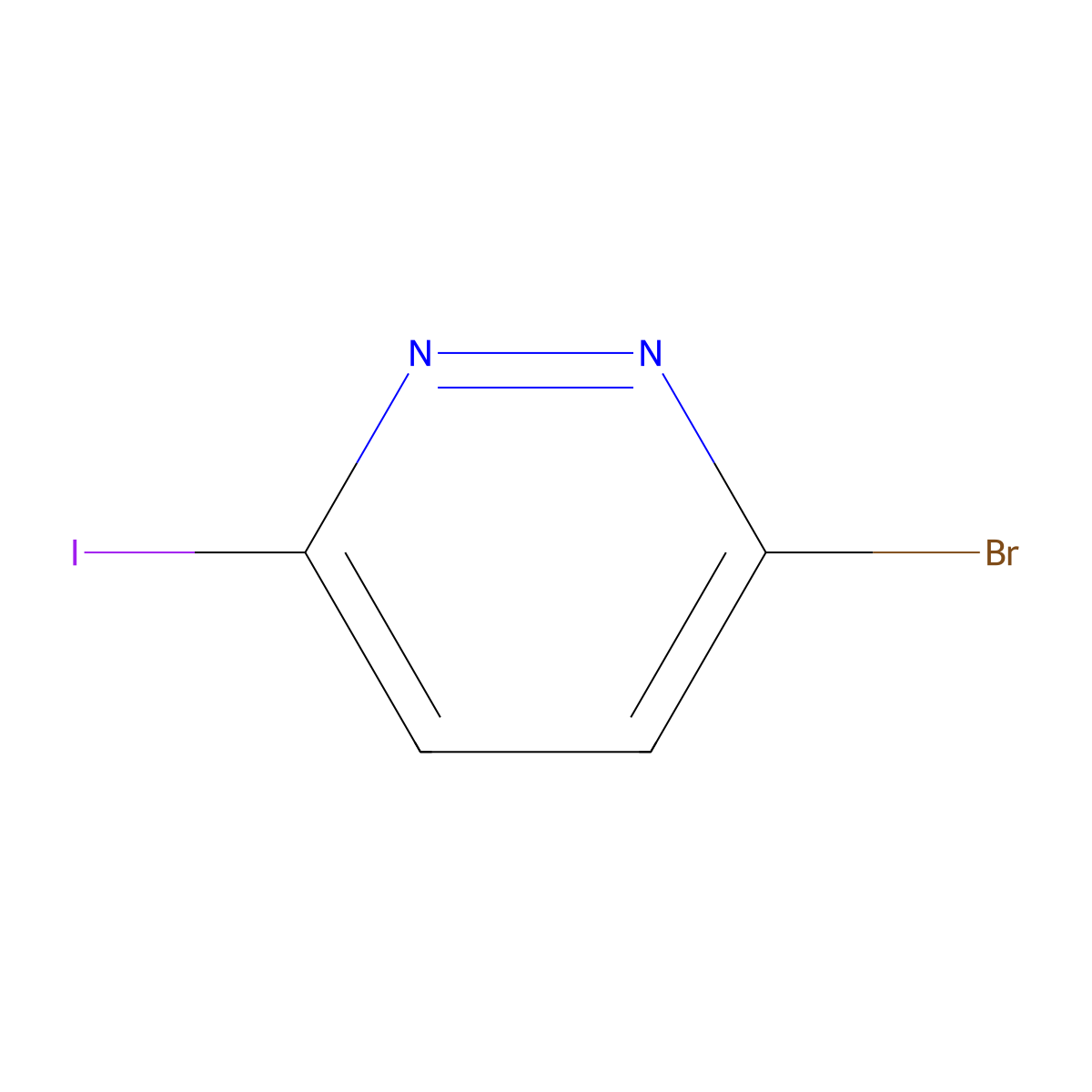 3-Bromo-6-iodopyridazine molecular structure, CAS 1266675-57-3