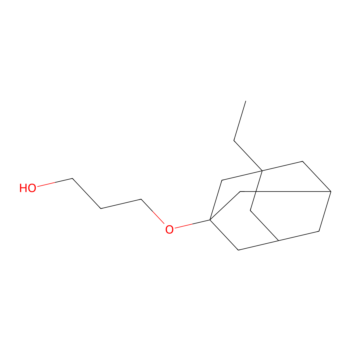 3-[(3-Ethyl-1-adamantyl)oxy]propan-1-ol molecular structure, CAS 1266679-00-8