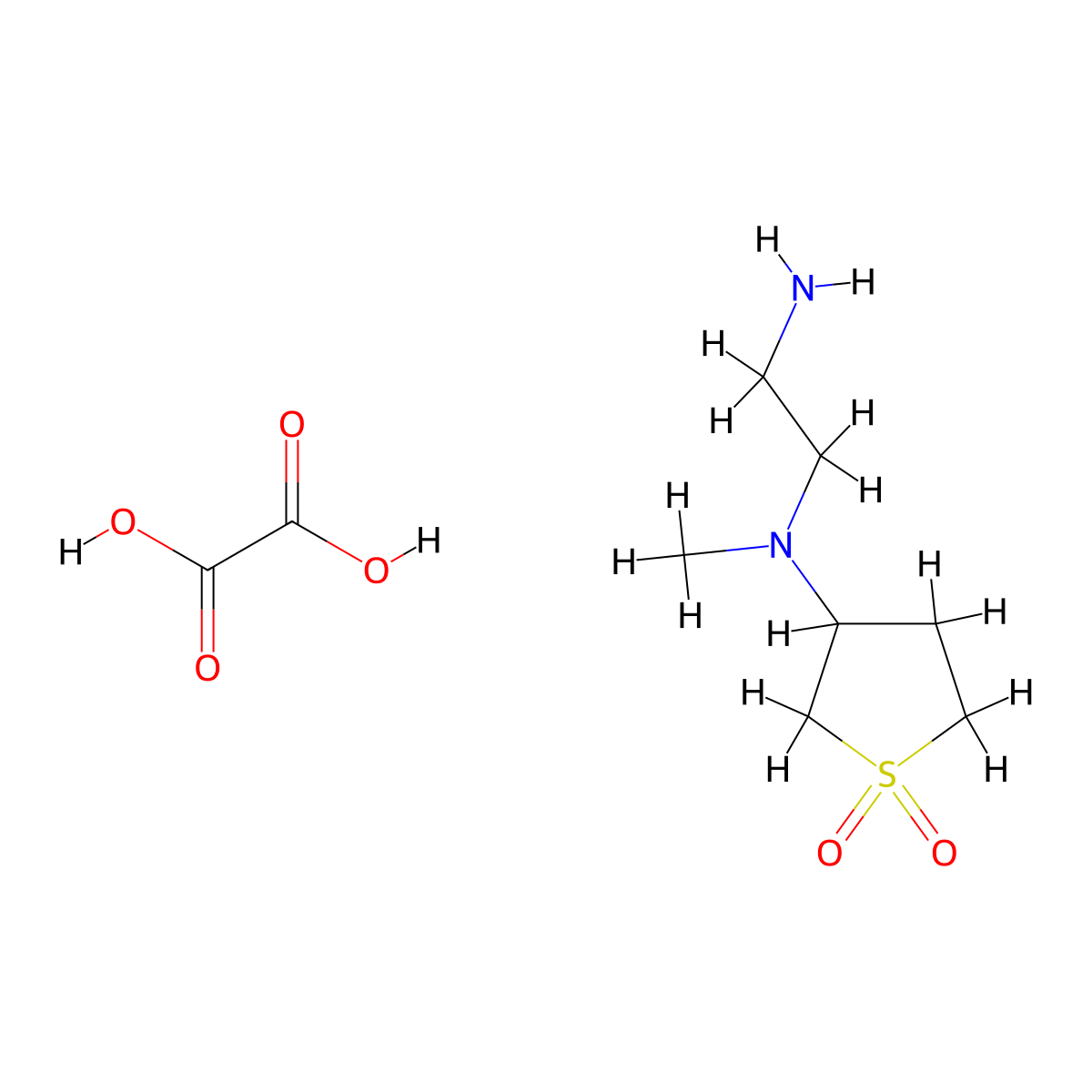 3-[(2-Aminoethyl)(methyl)amino]-1$l^{6}-thiolane-1,1-dione; oxalic acid molecular structure, CAS 1266685-66-8