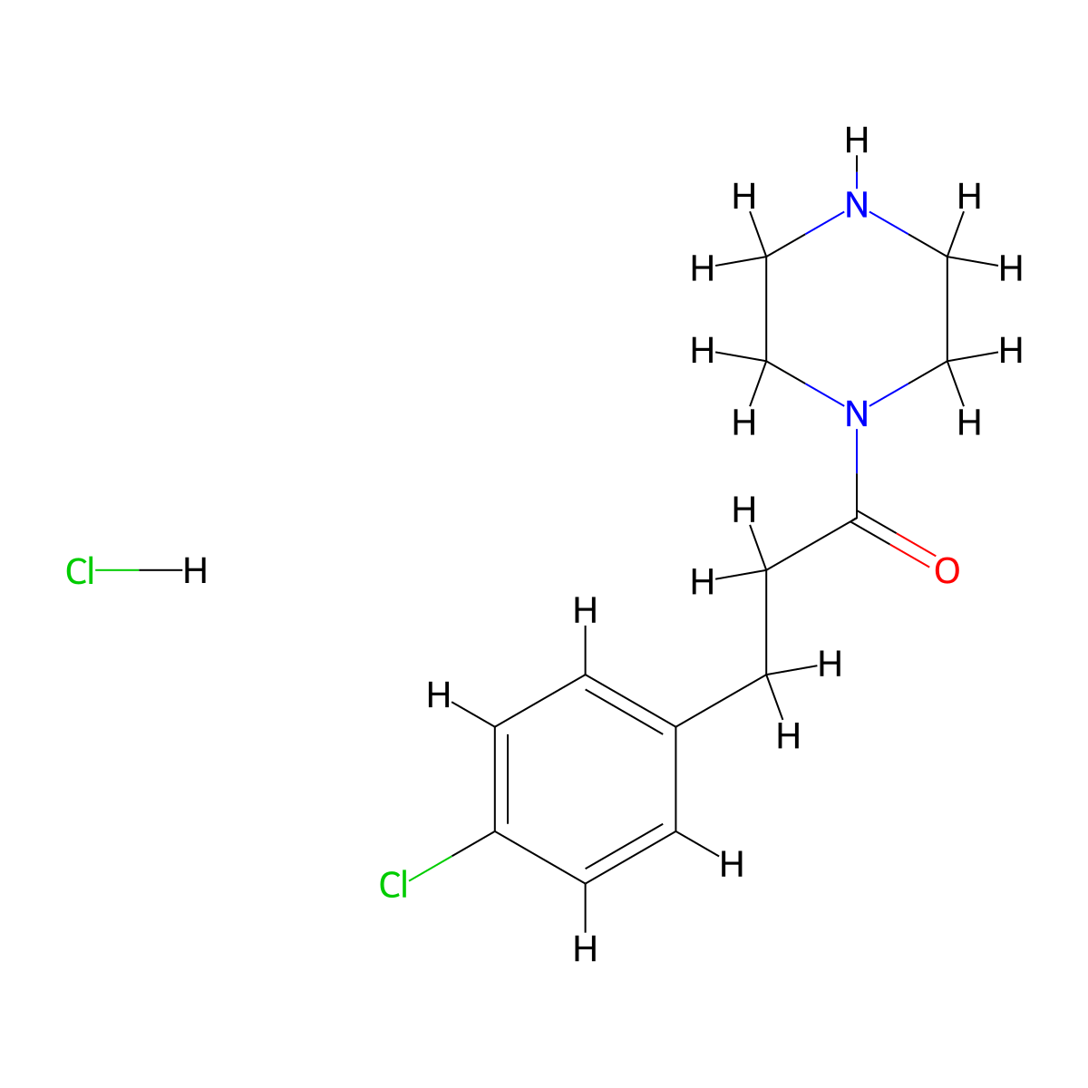 3-(4-Chlorophenyl)-1-(piperazin-1-yl)propan-1-one hydrochloride molecular structure, CAS 1266685-69-1