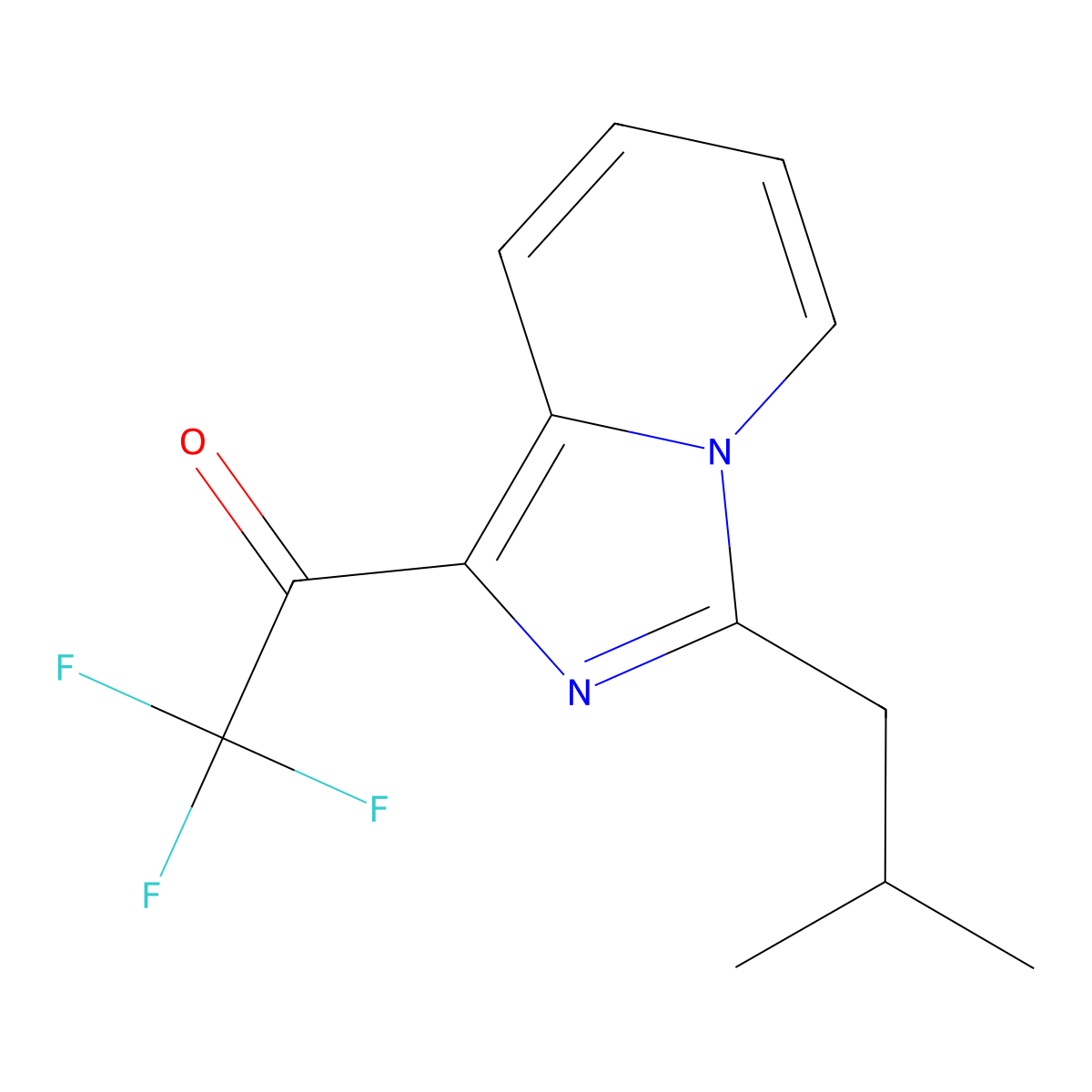 2,2,2-Trifluoro-1-[3-(2-methylpropyl)imidazo[1,5-a]pyridin-1-yl]ethan-1-one molecular structure, CAS 1266685-91-9
