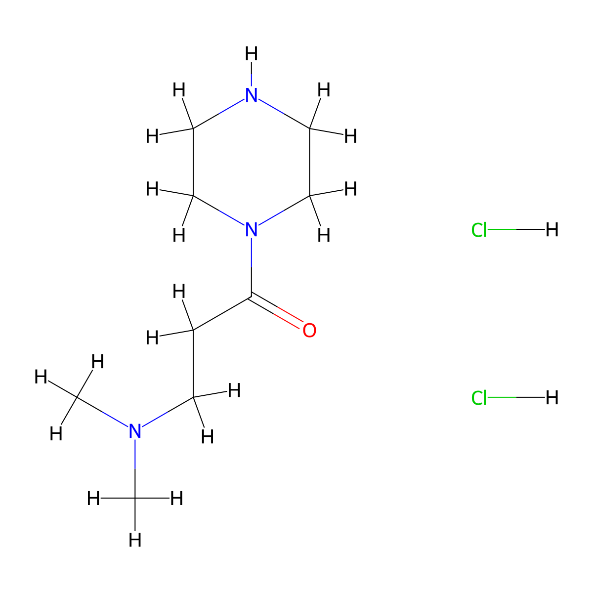 3-(Dimethylamino)-1-(piperazin-1-yl)propan-1-one dihydrochloride molecular structure, CAS 1266686-26-3