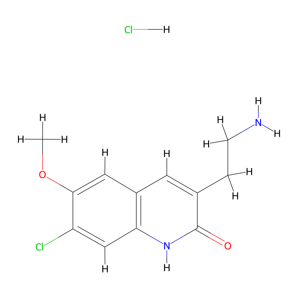 3-(2-Aminoethyl)-7-chloro-6-methoxy-1,2-dihydroquinolin-2-one hydrochloride molecular structure, CAS 1266686-32-1