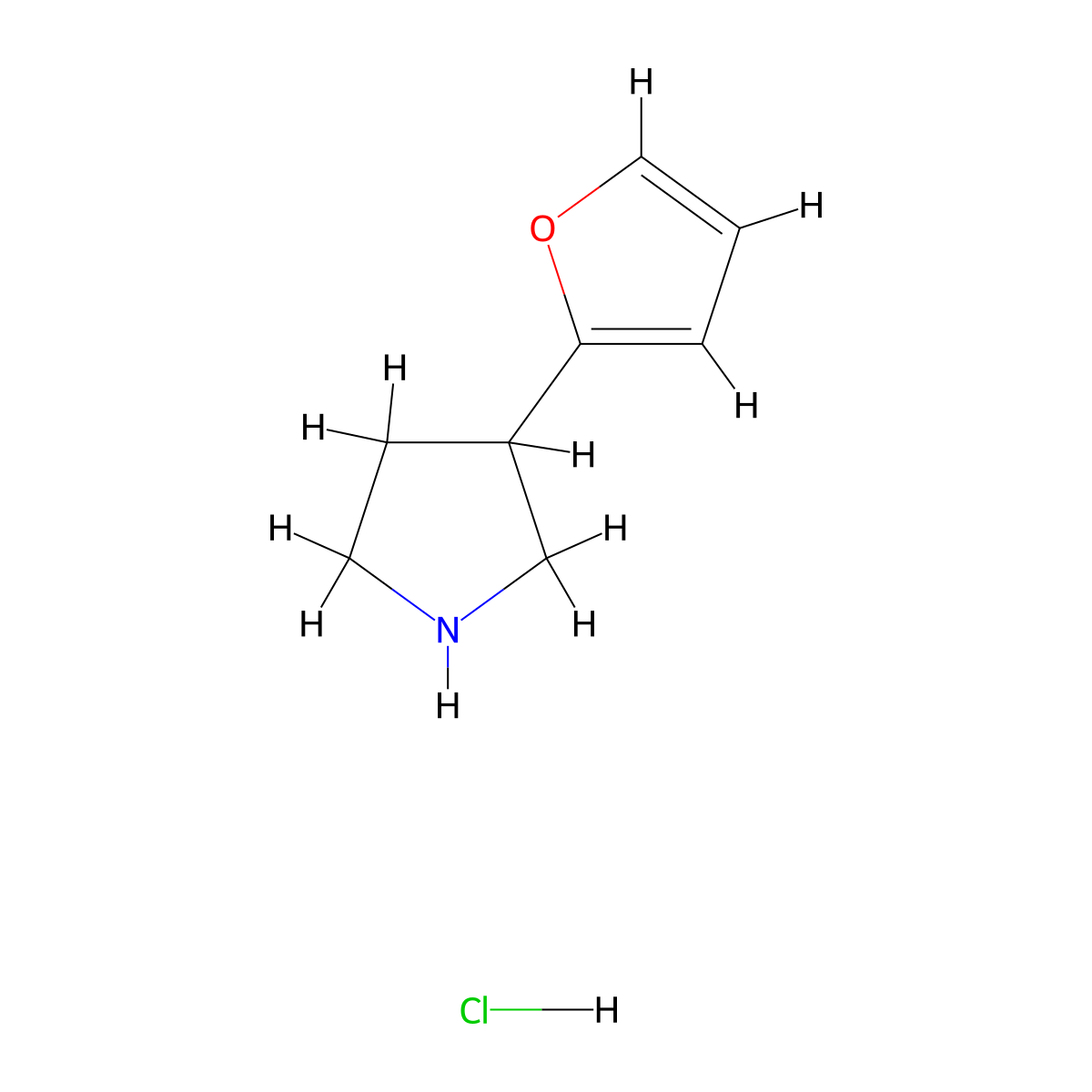 3-(Furan-2-yl)pyrrolidine hydrochloride molecular structure, CAS 1266686-33-2
