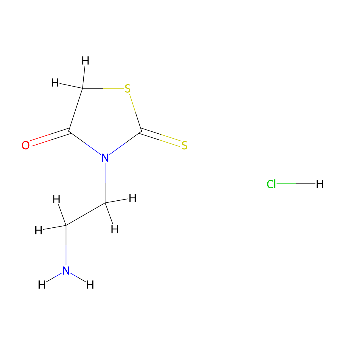 3-(2-Aminoethyl)-2-sulfanylidene-1,3-thiazolidin-4-one hydrochloride molecular structure, CAS 1266686-46-7