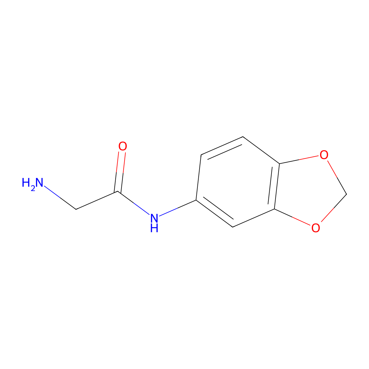 2-amino-N-(2H-1,3-benzodioxol-5-yl)acetamide molecular structure, CAS 1266686-47-8