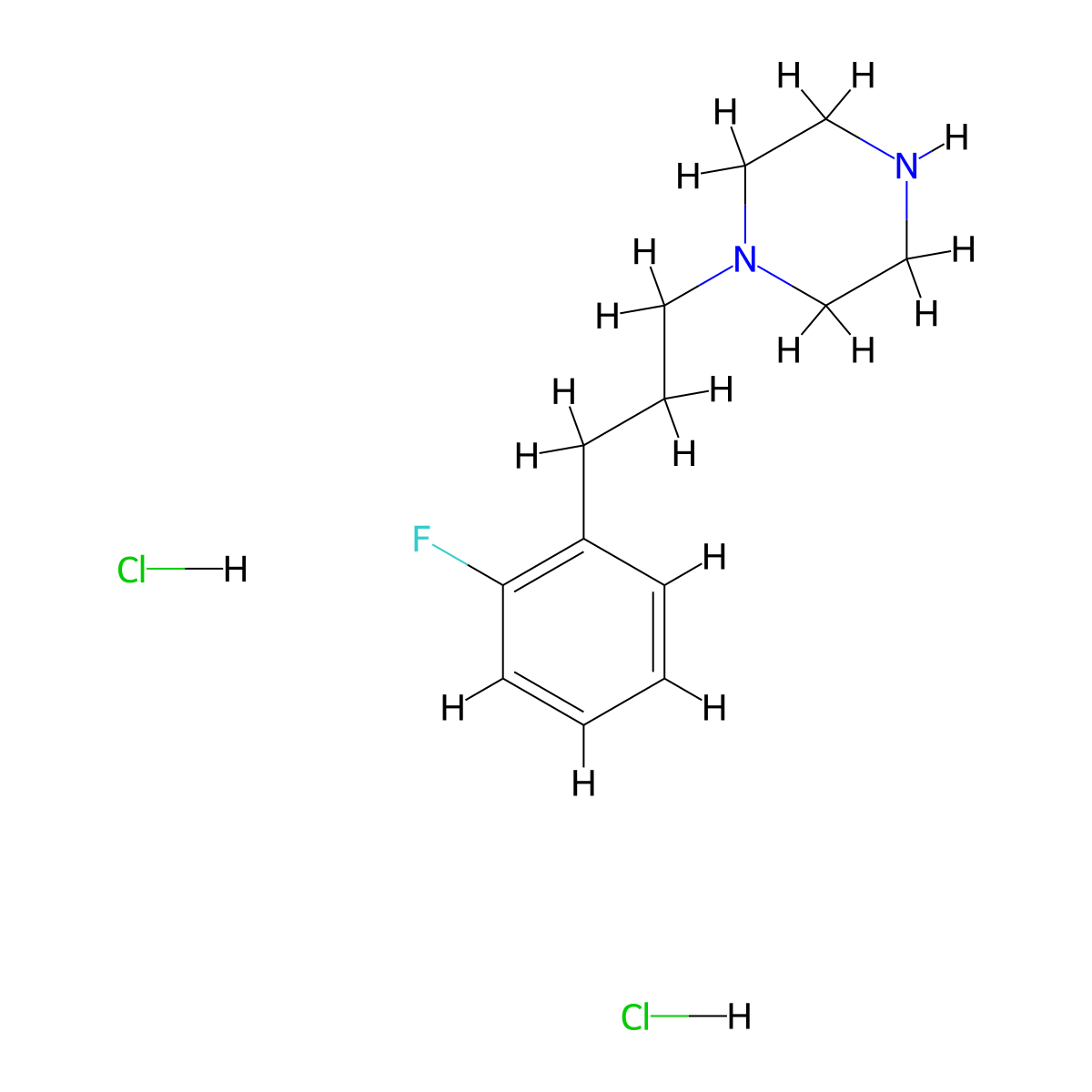 1-[3-(2-Fluorophenyl)propyl]piperazine dihydrochloride molecular structure, CAS 1266686-50-3