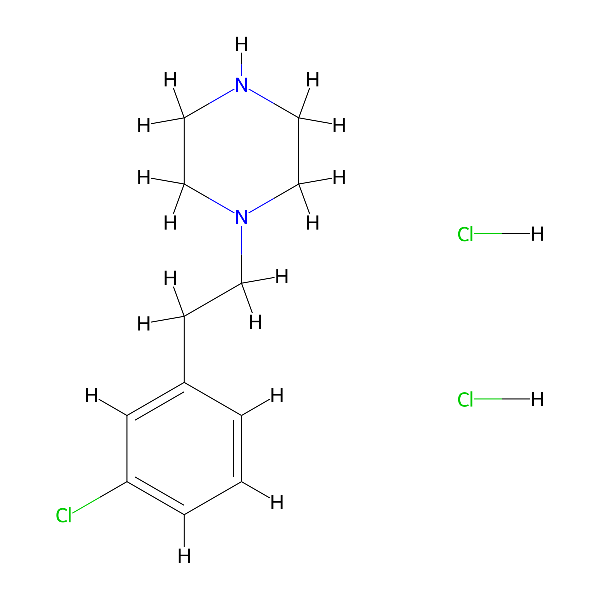 1-[2-(3-Chlorophenyl)ethyl]piperazine dihydrochloride molecular structure, CAS 1266688-83-8