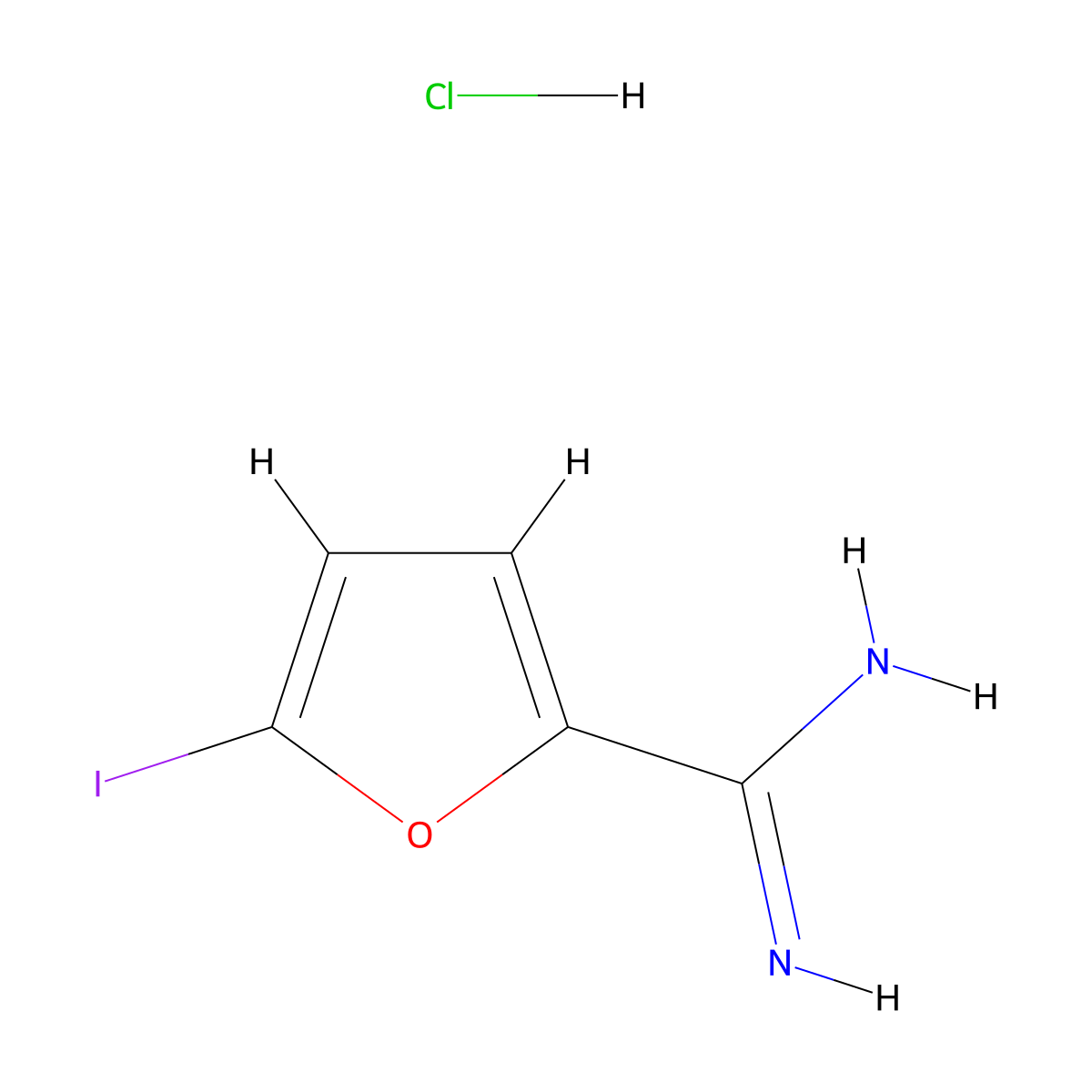 5-Iodofuran-2-carboximidamide hydrochloride molecular structure, CAS 1266688-91-8