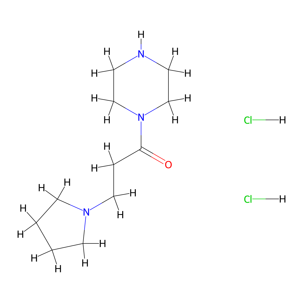 1-(Piperazin-1-yl)-3-(pyrrolidin-1-yl)propan-1-one dihydrochloride molecular structure, CAS 1266688-93-0