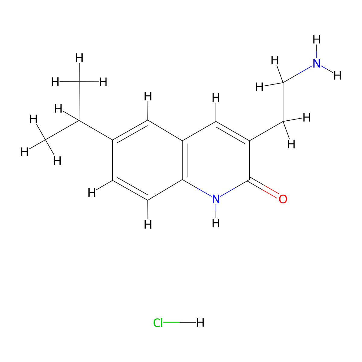 3-(2-Aminoethyl)-6-(propan-2-yl)-1,2-dihydroquinolin-2-one hydrochloride molecular structure, CAS 1266689-15-9