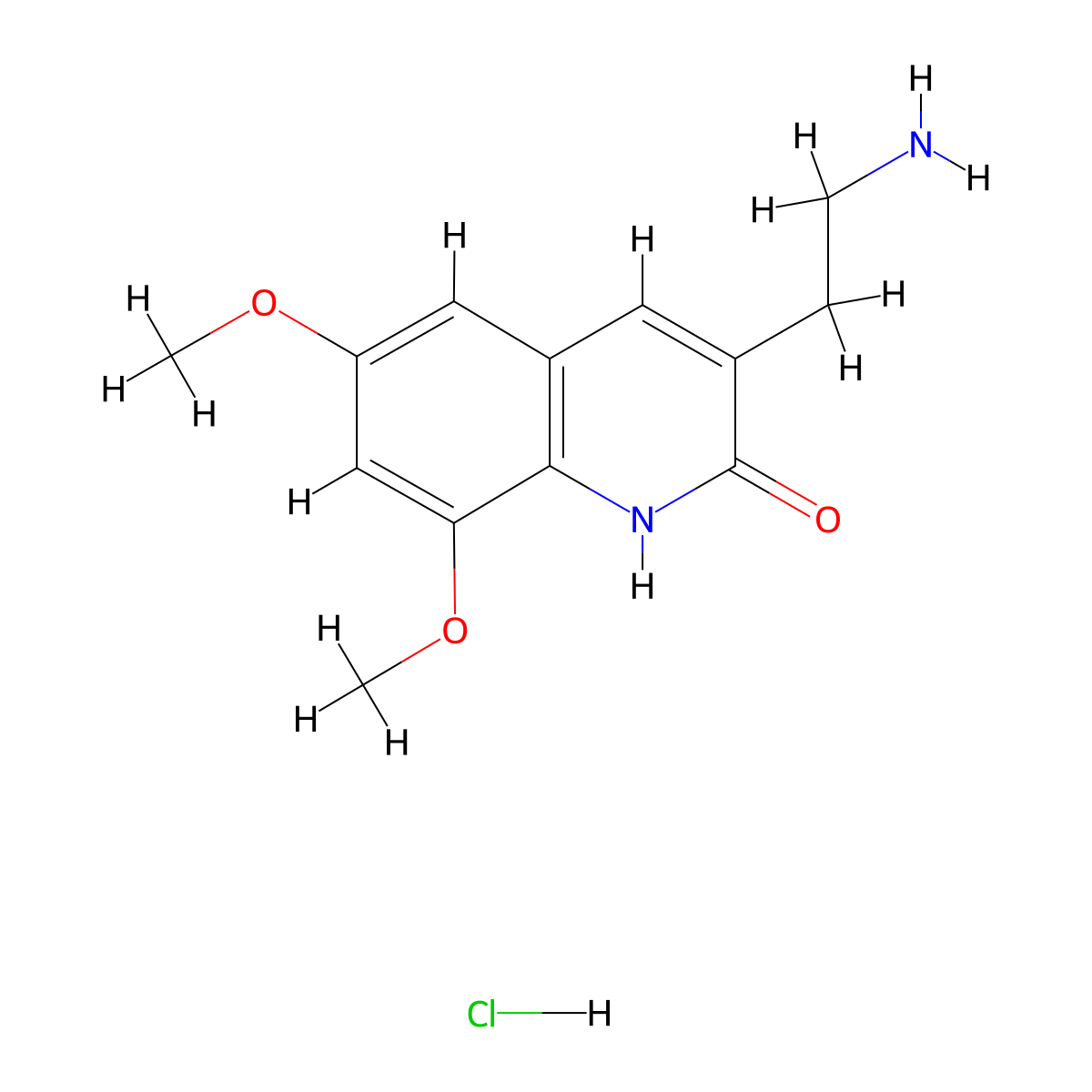 3-(2-Aminoethyl)-6,8-dimethoxy-1,2-dihydroquinolin-2-one hydrochloride molecular structure, CAS 1266689-24-0