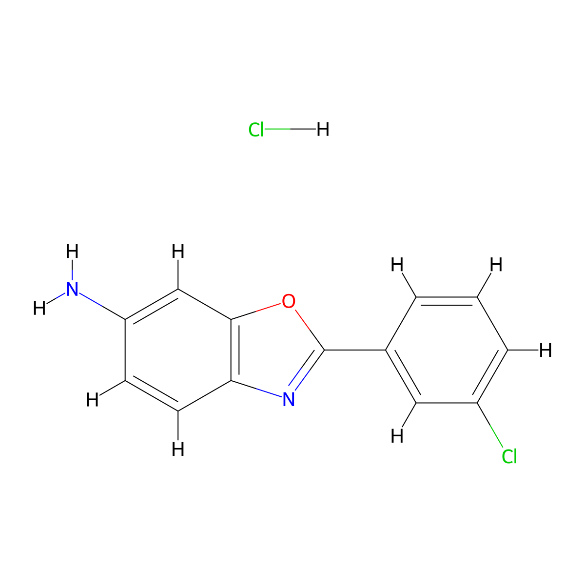 2-(3-Chlorophenyl)benzo[d]oxazol-6-amine hydrochloride molecular structure, CAS 1266689-60-4