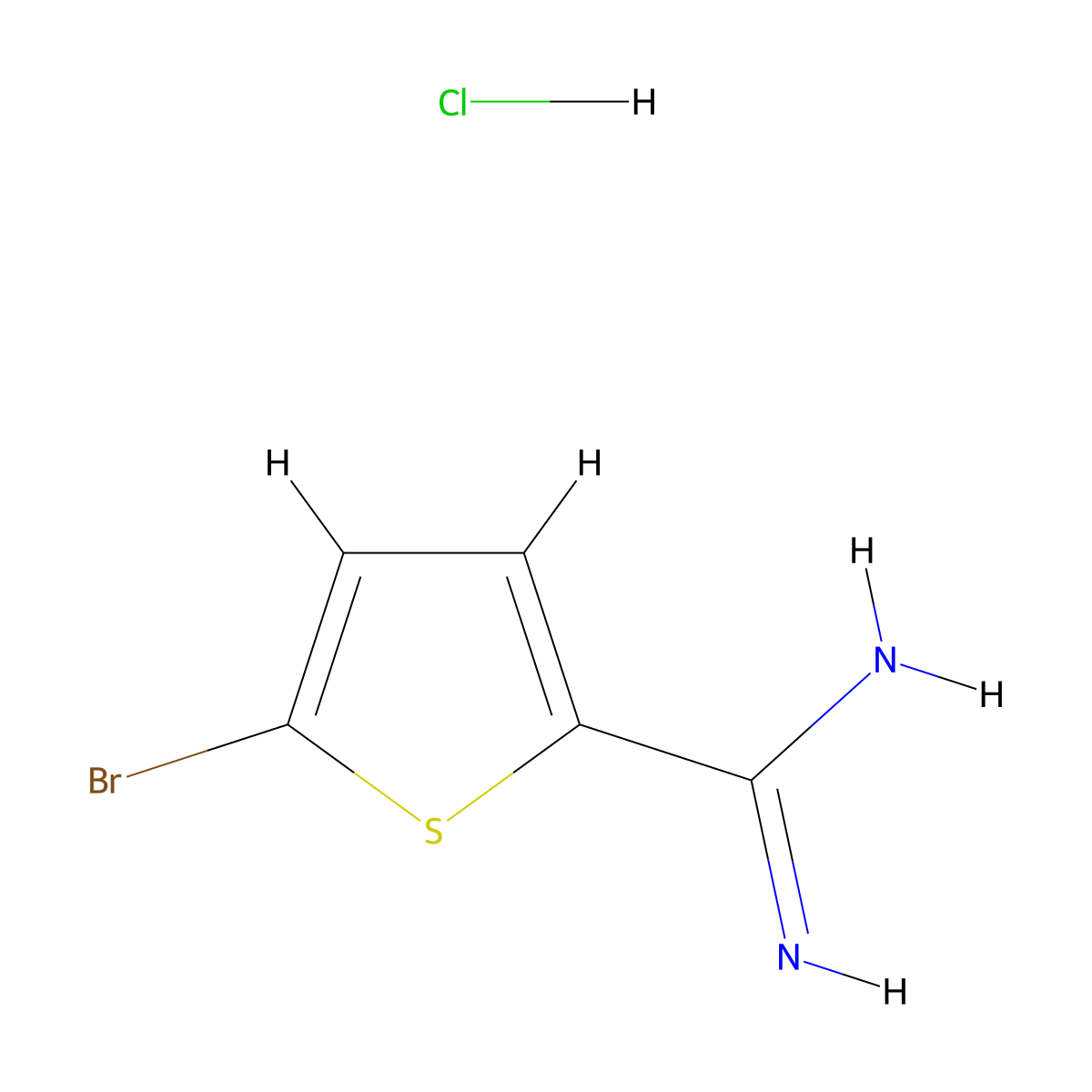 5-Bromothiophene-2-carboximidamide hydrochloride molecular structure, CAS 1266689-93-3