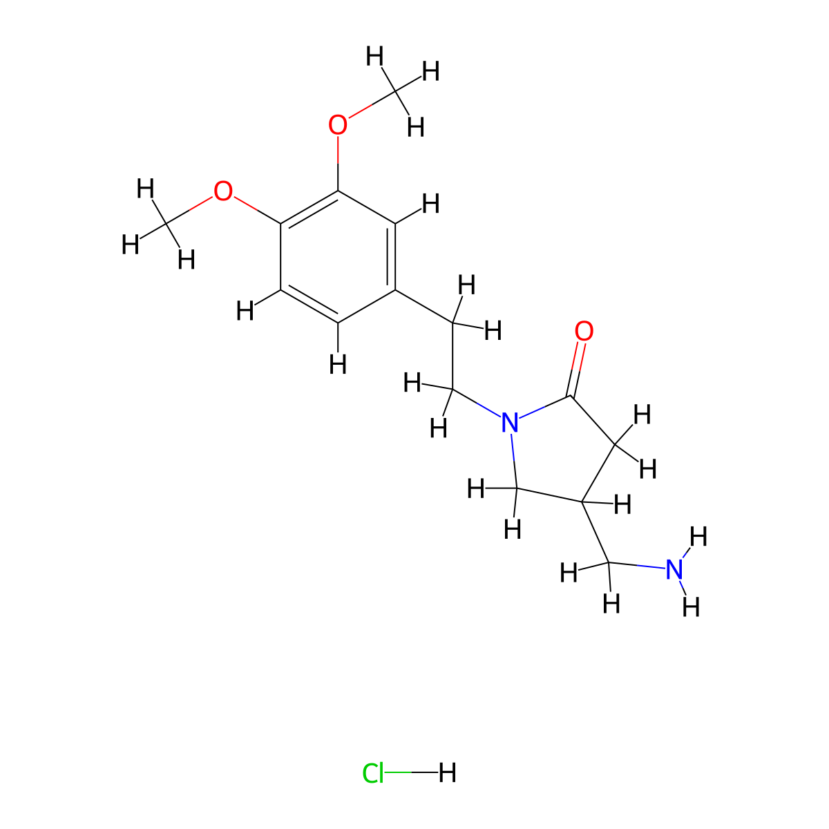 4-(Aminomethyl)-1-[2-(3,4-dimethoxyphenyl)ethyl]pyrrolidin-2-one hydrochloride molecular structure, CAS 1266689-99-9
