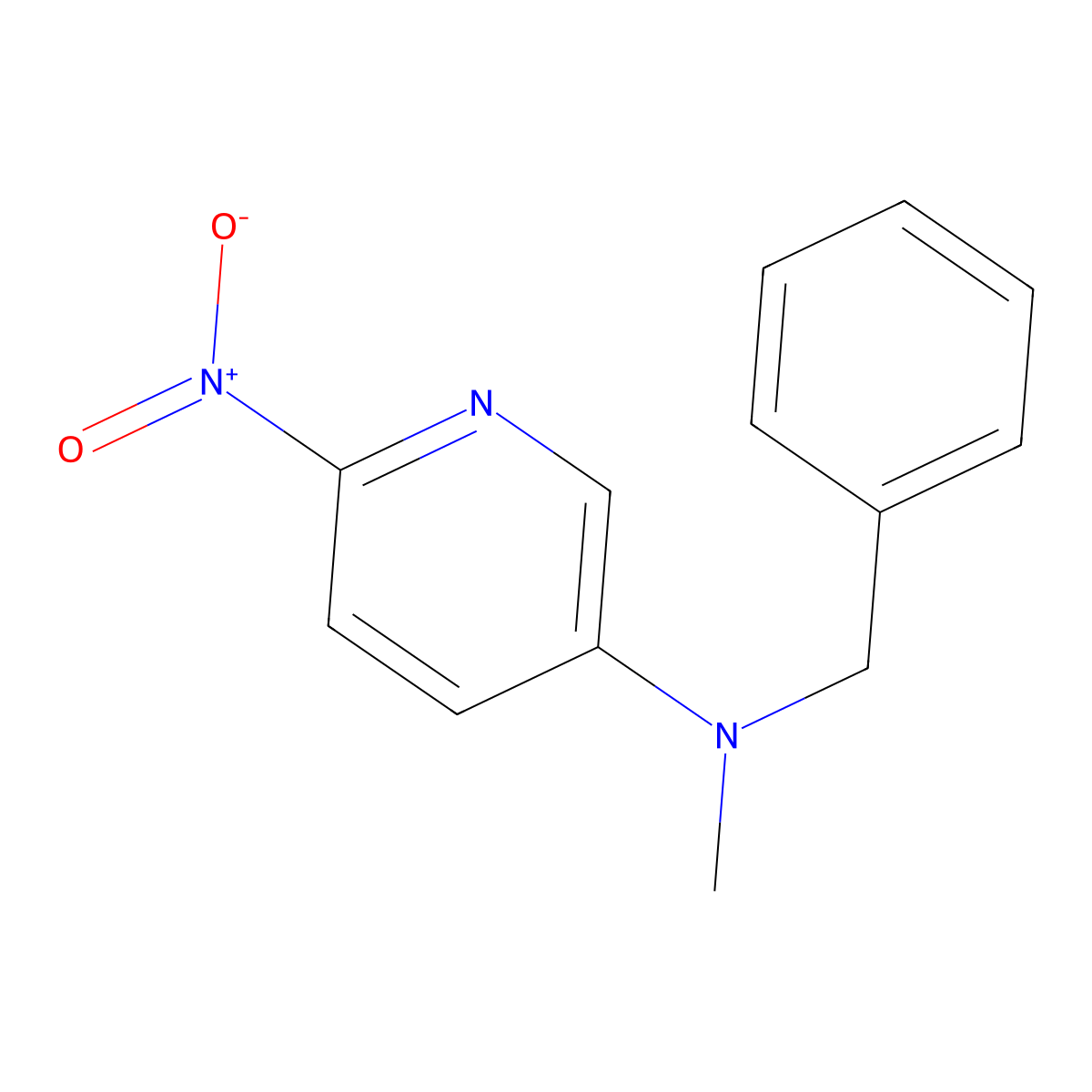 N-benzyl-N-methyl-6-nitropyridin-3-amine molecular structure, CAS 1266690-04-3