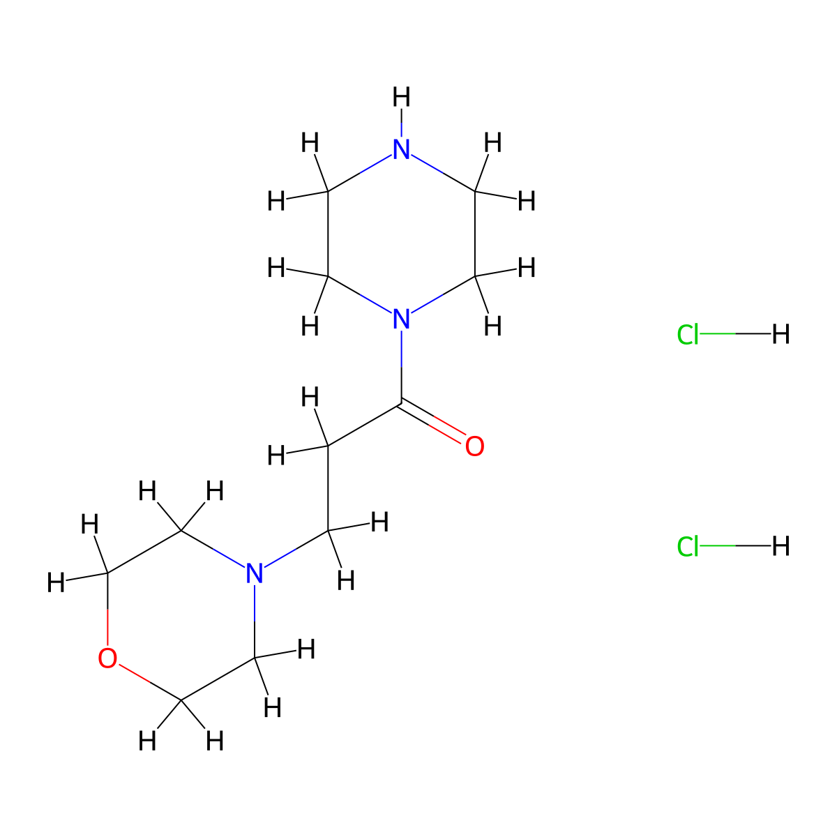 3-(Morpholin-4-yl)-1-(piperazin-1-yl)propan-1-one dihydrochloride molecular structure, CAS 1266690-50-9
