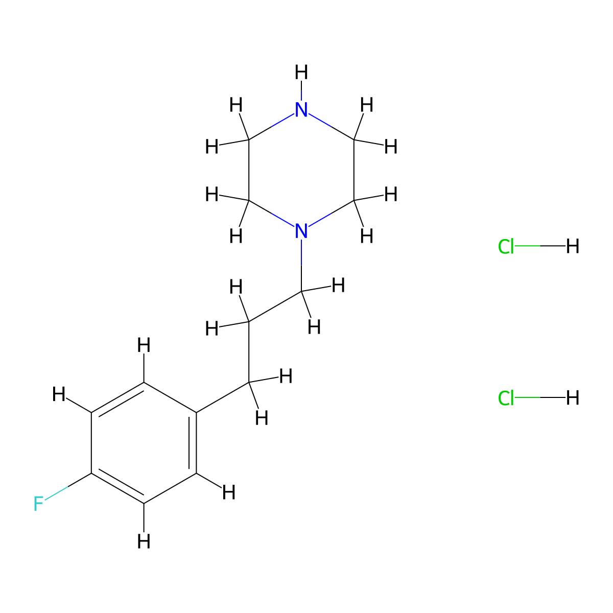 1-[3-(4-Fluorophenyl)propyl]piperazine dihydrochloride molecular structure, CAS 1266690-58-7
