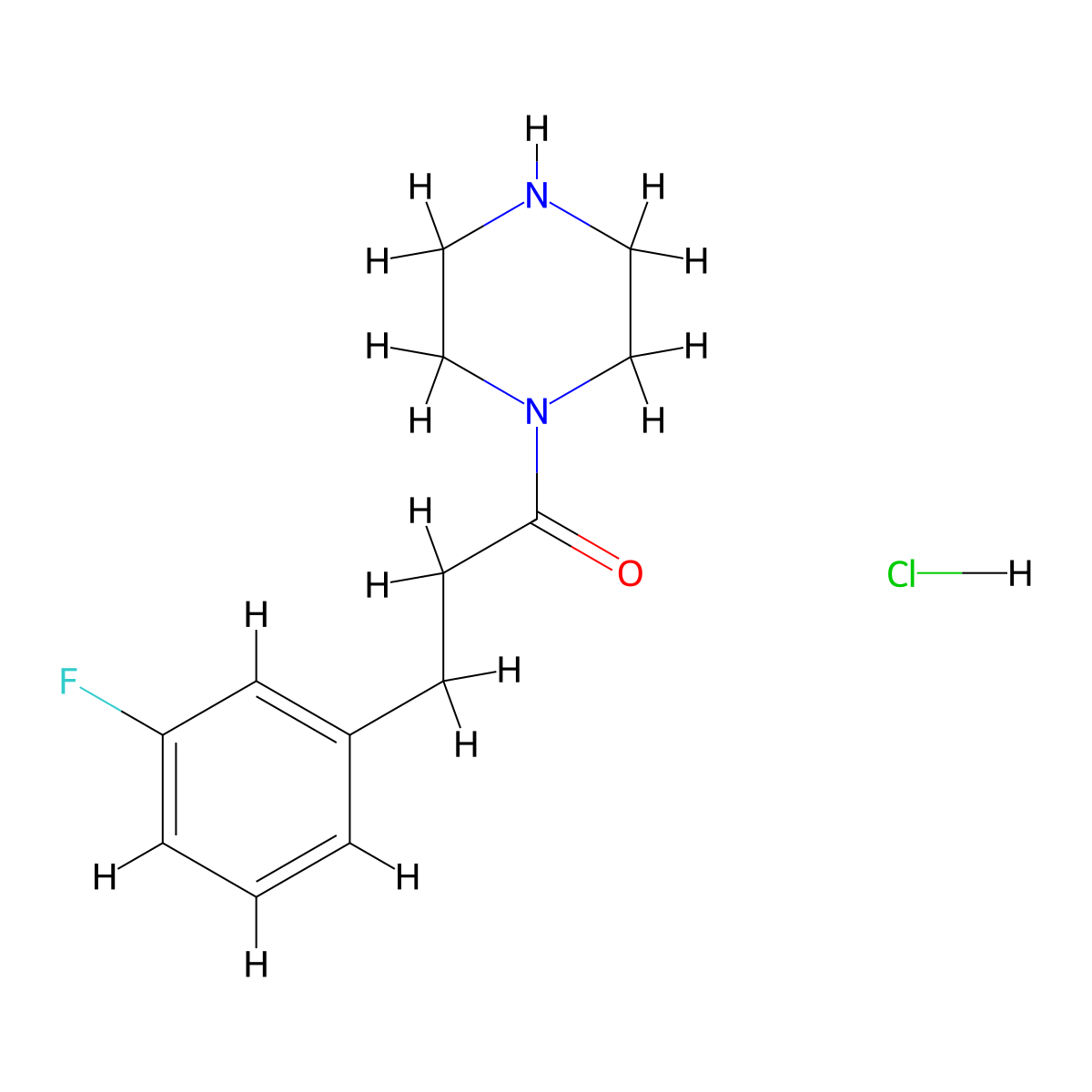 3-(3-Fluorophenyl)-1-(piperazin-1-yl)propan-1-one hydrochloride molecular structure, CAS 1266690-63-4