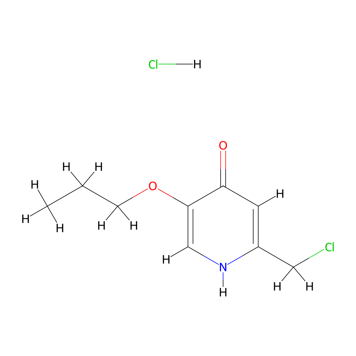 2-(Chloromethyl)-5-propoxypyridin-4-ol hydrochloride molecular structure, CAS 1266690-73-6