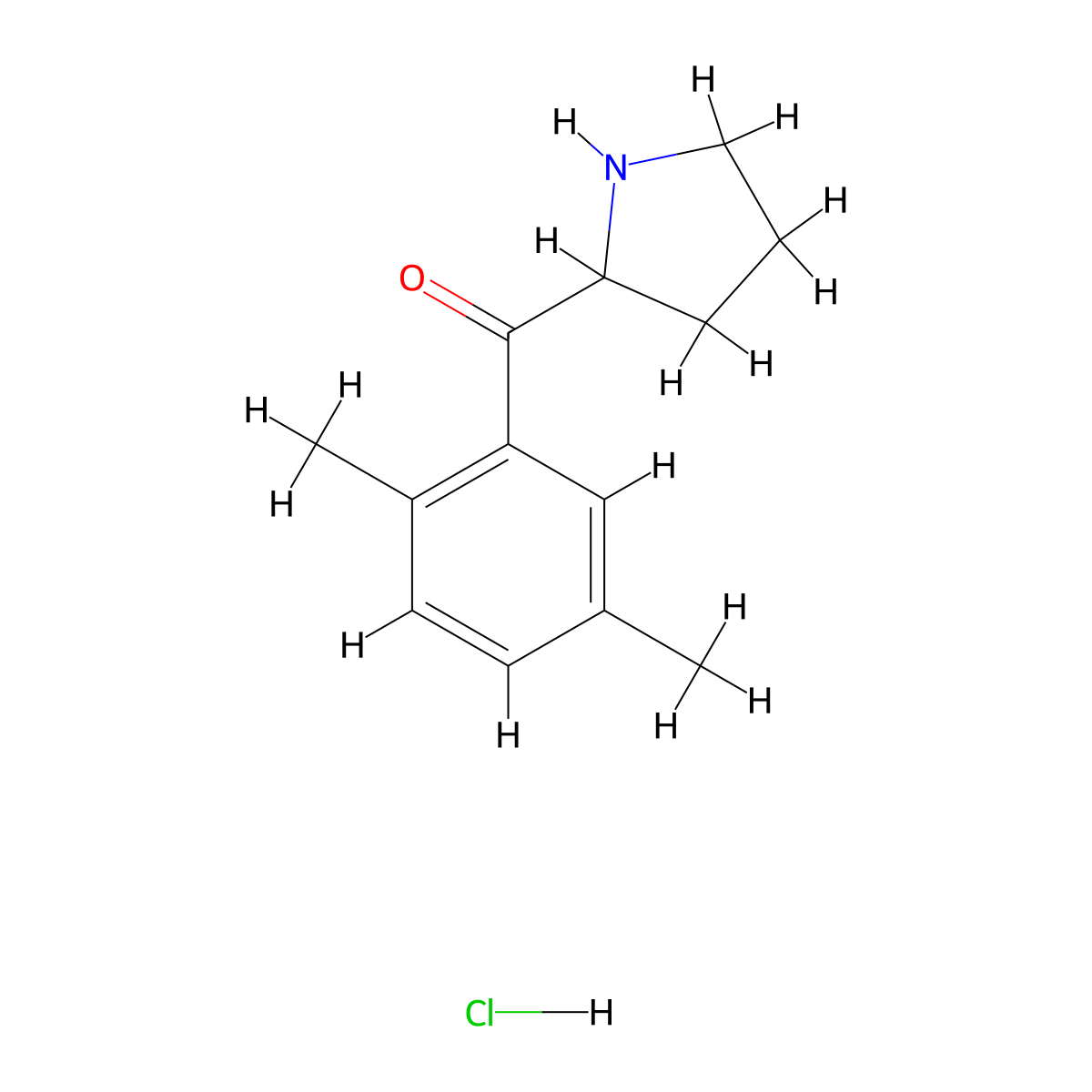 2-(2,5-Dimethylbenzoyl)pyrrolidine hydrochloride molecular structure, CAS 1266690-82-7