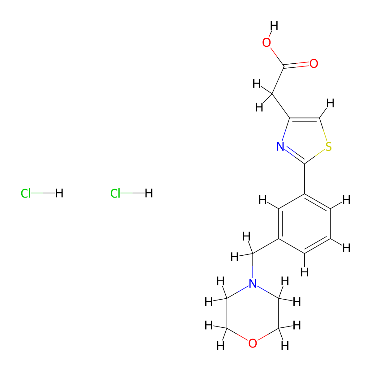 2-(2-(3-(Morpholinomethyl)phenyl)thiazol-4-yl)acetic acid dihydrochloride molecular structure, CAS 1266690-87-2