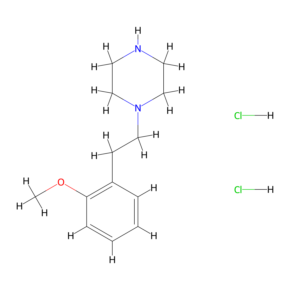 1-[2-(2-Methoxyphenyl)ethyl]piperazine dihydrochloride molecular structure, CAS 1266690-89-4