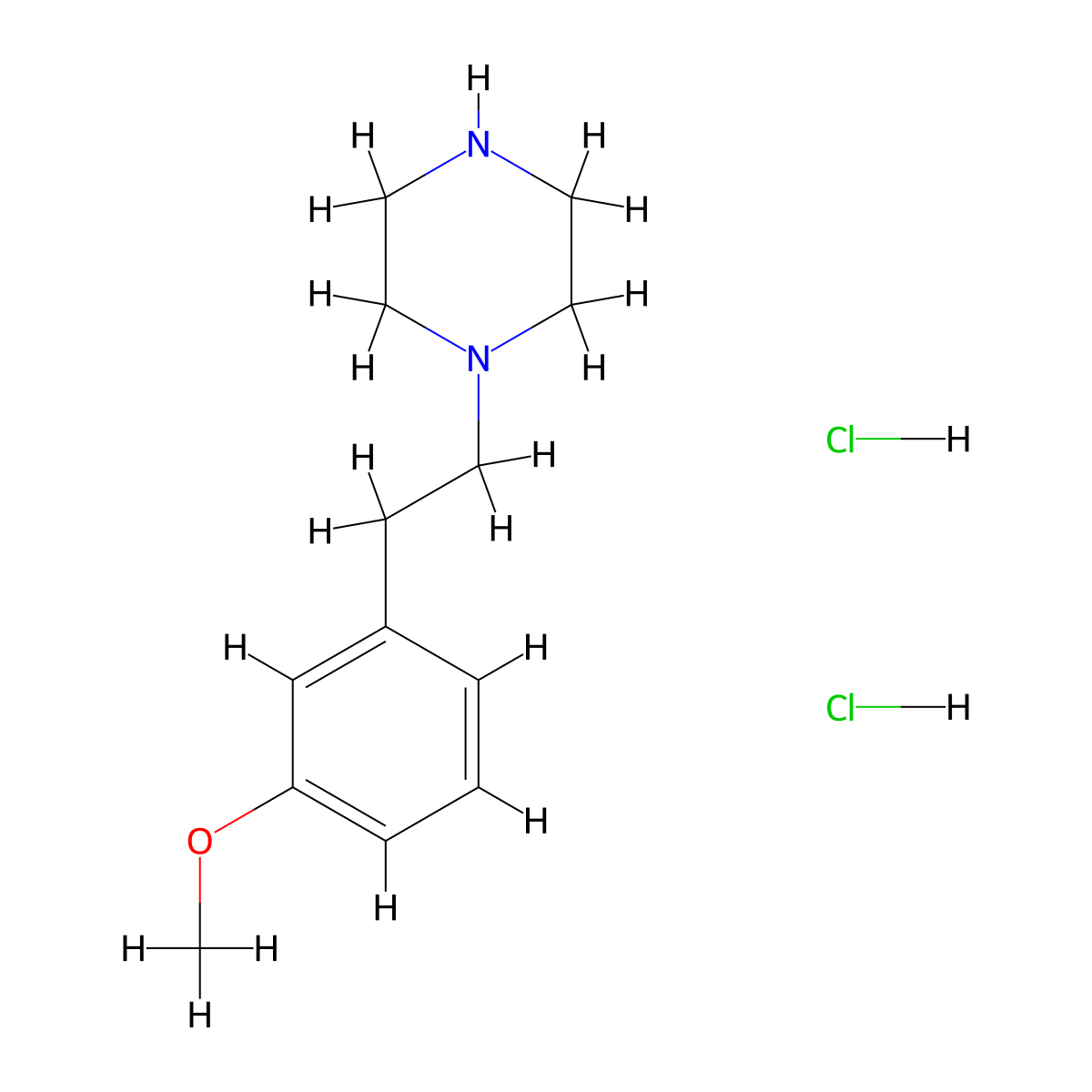 1-(3-Methoxyphenethyl)piperazine dihydrochloride molecular structure, CAS 1266690-92-9