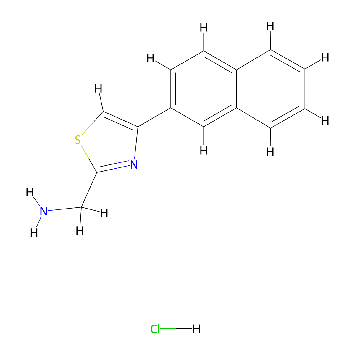 (4-(Naphthalen-2-yl)thiazol-2-yl)methanamine hydrochloride molecular structure, CAS 1266691-09-1