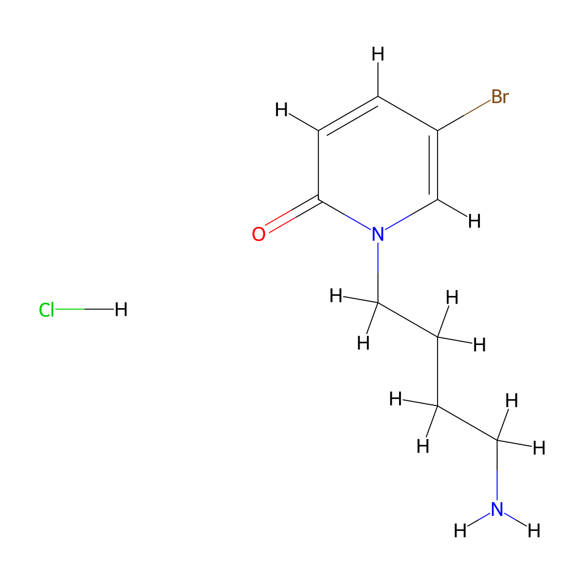 1-(4-Aminobutyl)-5-bromopyridin-2(1H)-one hydrochloride molecular structure, CAS 1266691-33-1
