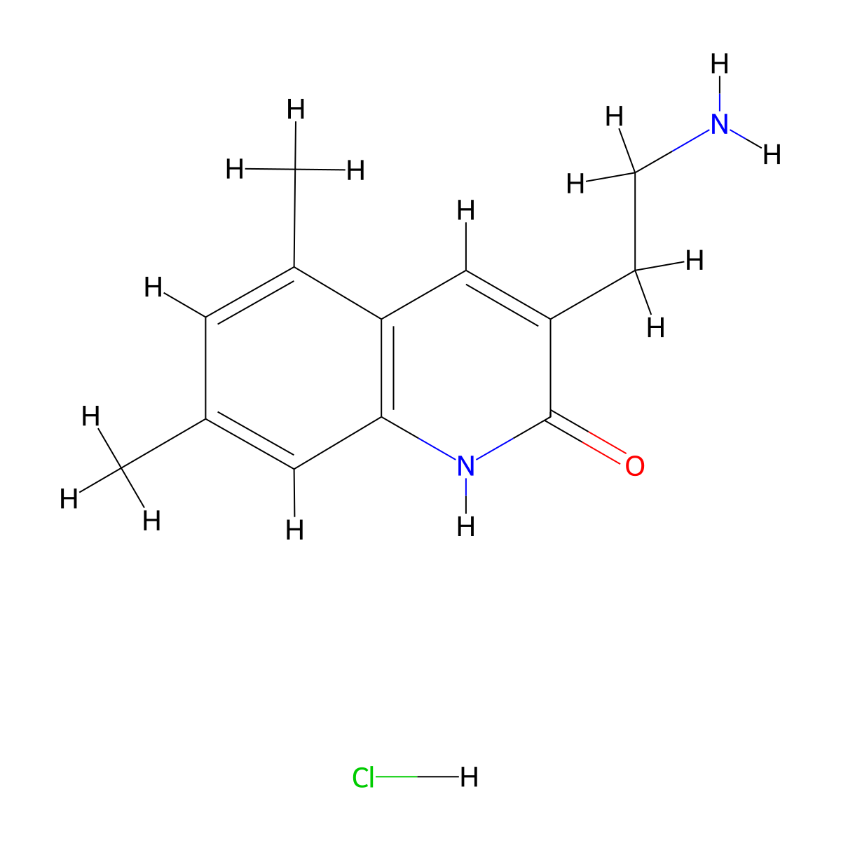 3-(2-Aminoethyl)-5,7-dimethyl-1,2-dihydroquinolin-2-one hydrochloride molecular structure, CAS 1266691-55-7