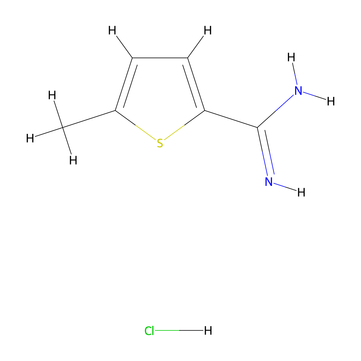 5-Methylthiophene-2-carboximidamide hydrochloride molecular structure, CAS 1266692-10-7