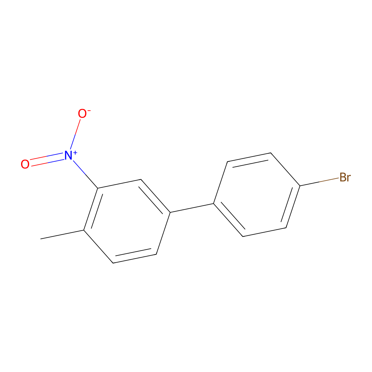 4'-Bromo-4-methyl-3-nitro-1,1'-biphenyl molecular structure, CAS 1266692-13-0