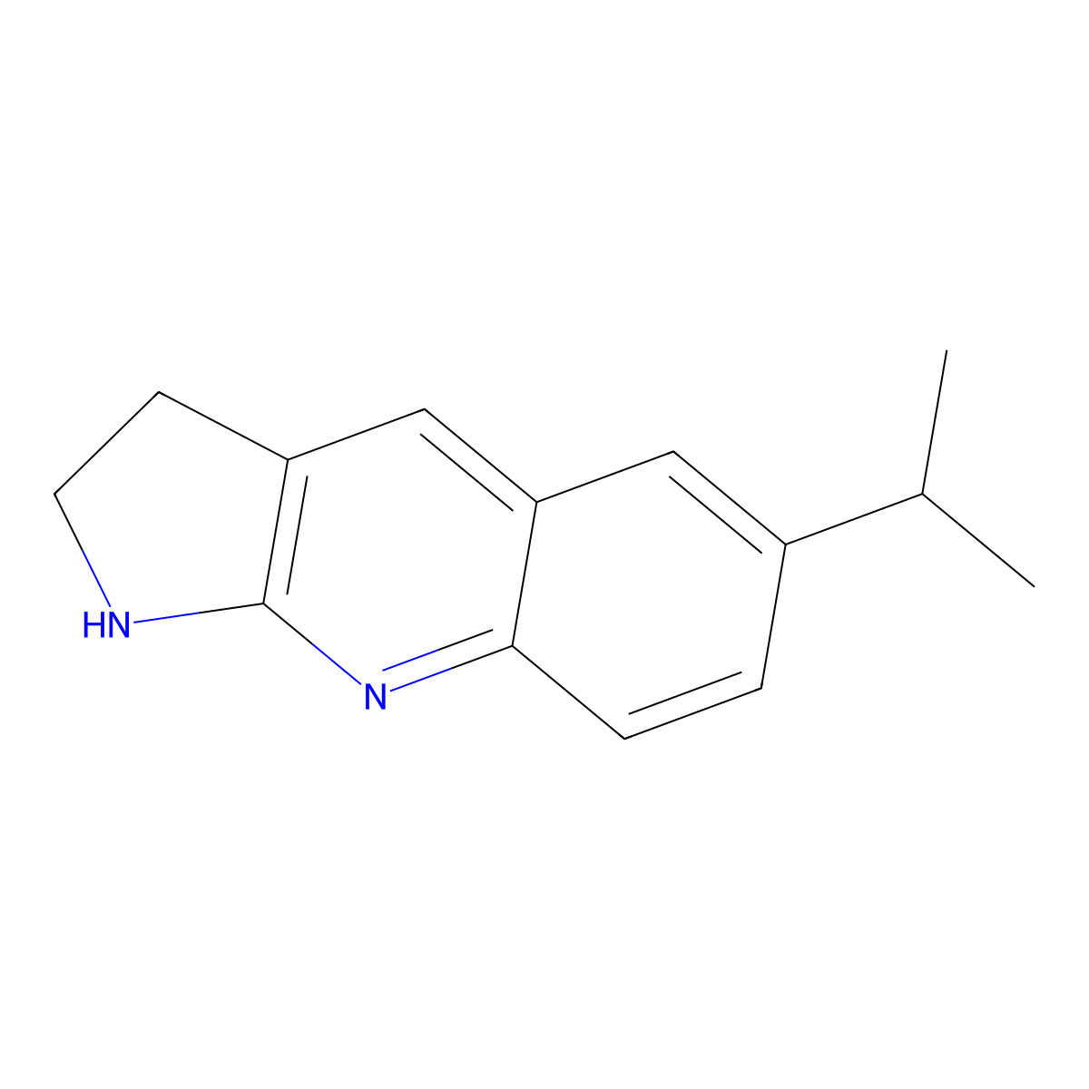 6-(propan-2-yl)-1H,2H,3H-pyrrolo[2,3-b]quinoline molecular structure, CAS 1266692-36-7