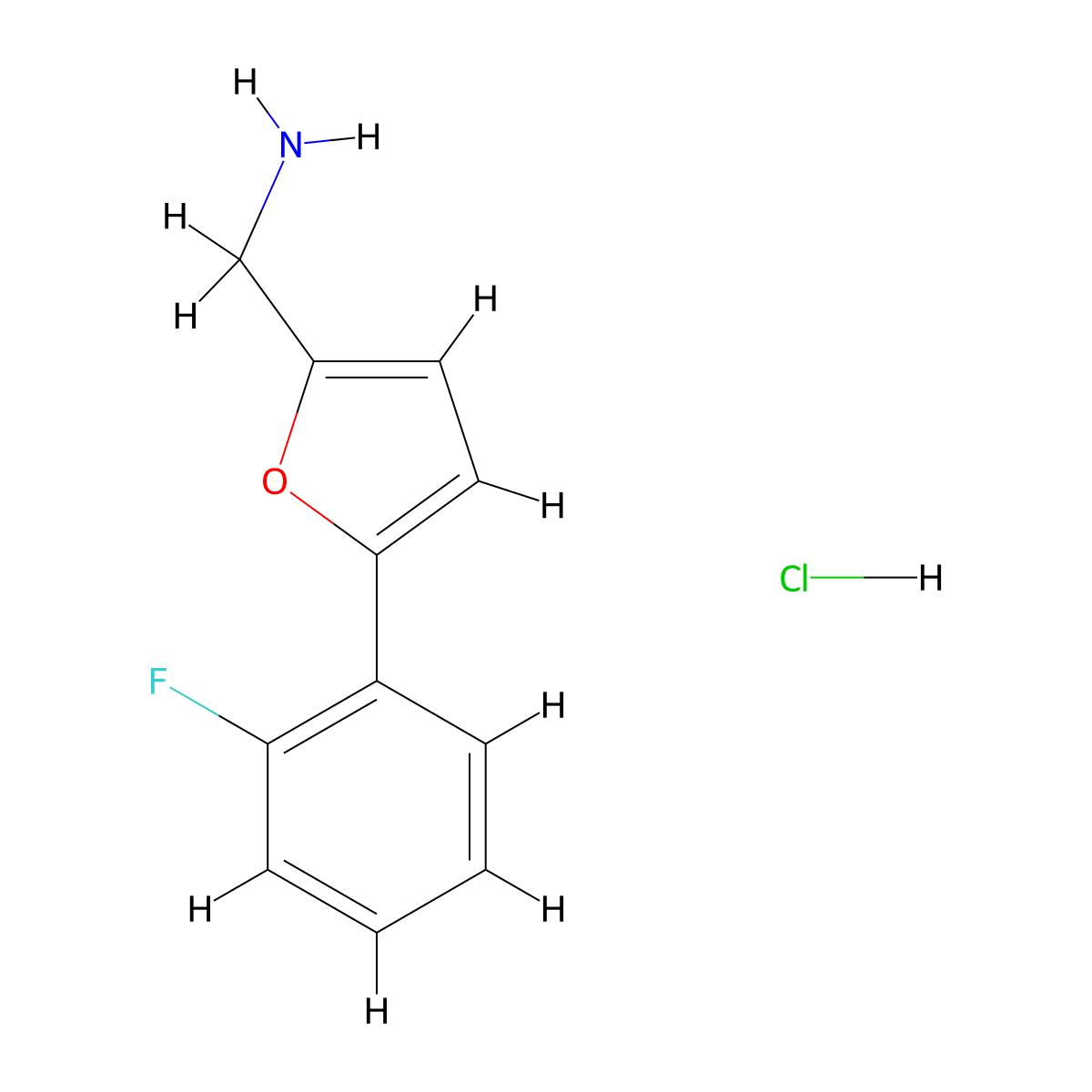 (5-(2-Fluorophenyl)furan-2-yl)methanamine hydrochloride molecular structure, CAS 1266692-40-3