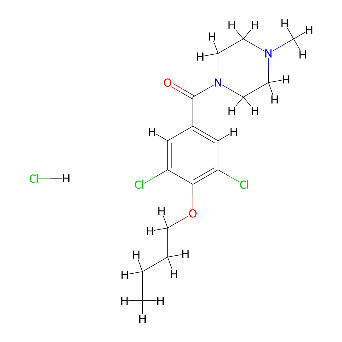 (4-Butoxy-3,5-dichlorophenyl)-(4-methylpiperazin-1-yl)methanone;hydrochloride molecular structure, CAS 1266693-20-2