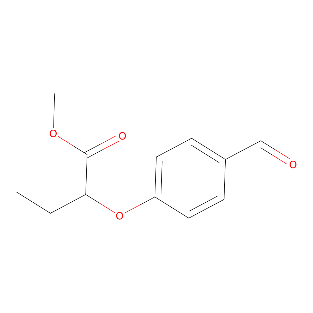 Methyl 2-(4-formylphenoxy)butanoate molecular structure, CAS 1266693-35-9