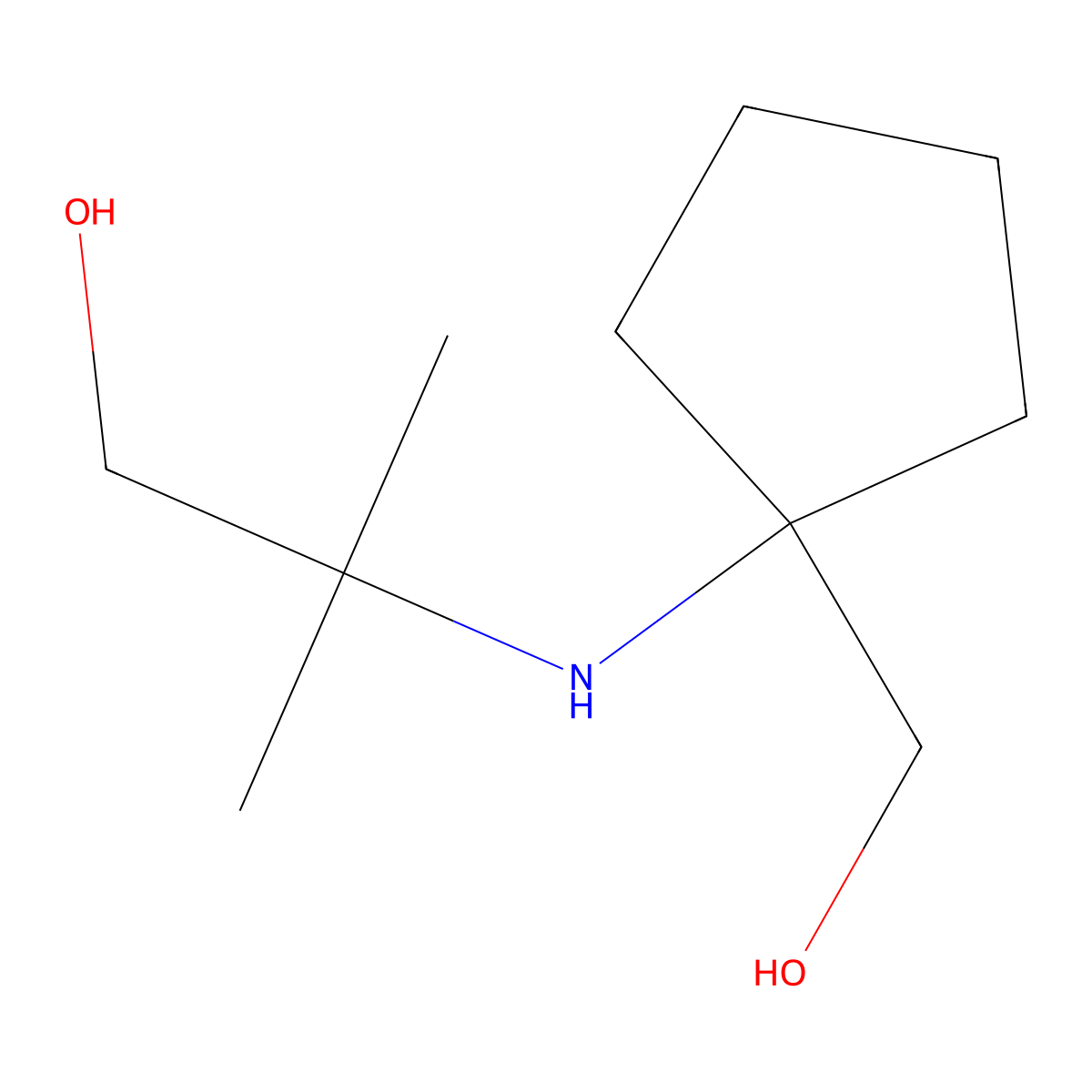 2-{[1-(Hydroxymethyl)cyclopentyl]amino}-2-methylpropan-1-ol molecular structure, CAS 1266693-54-2