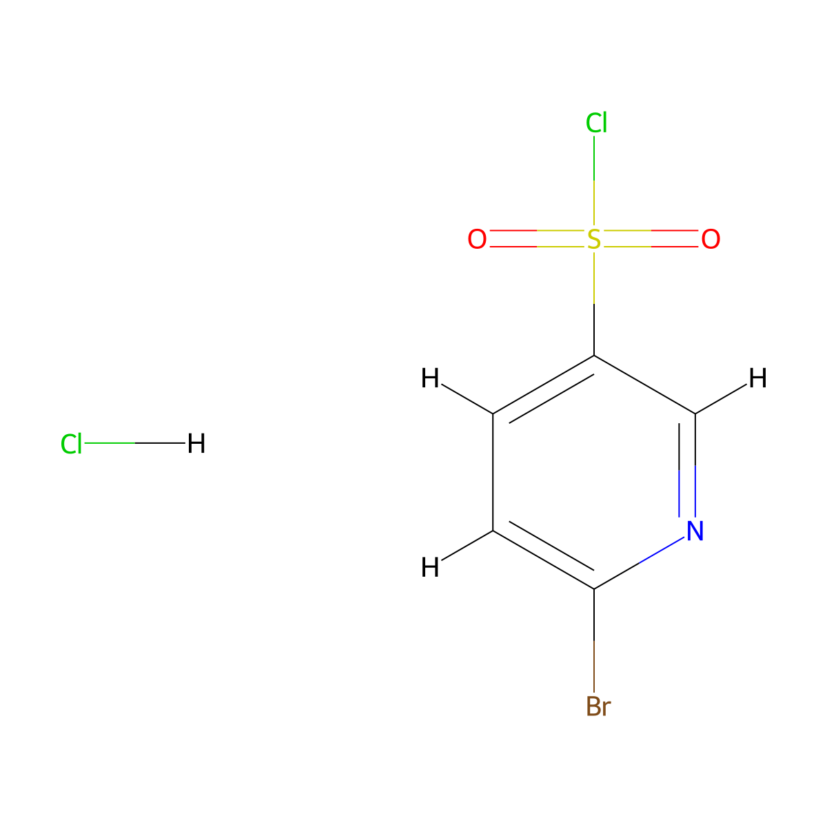 6-Bromopyridine-3-sulfonyl chloride hydrochloride molecular structure, CAS 1266693-63-3