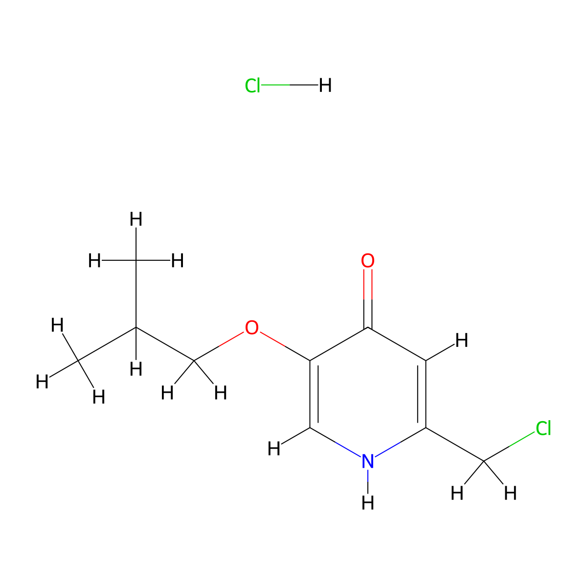 2-(Chloromethyl)-5-isobutoxypyridin-4-ol hydrochloride molecular structure, CAS 1266693-68-8